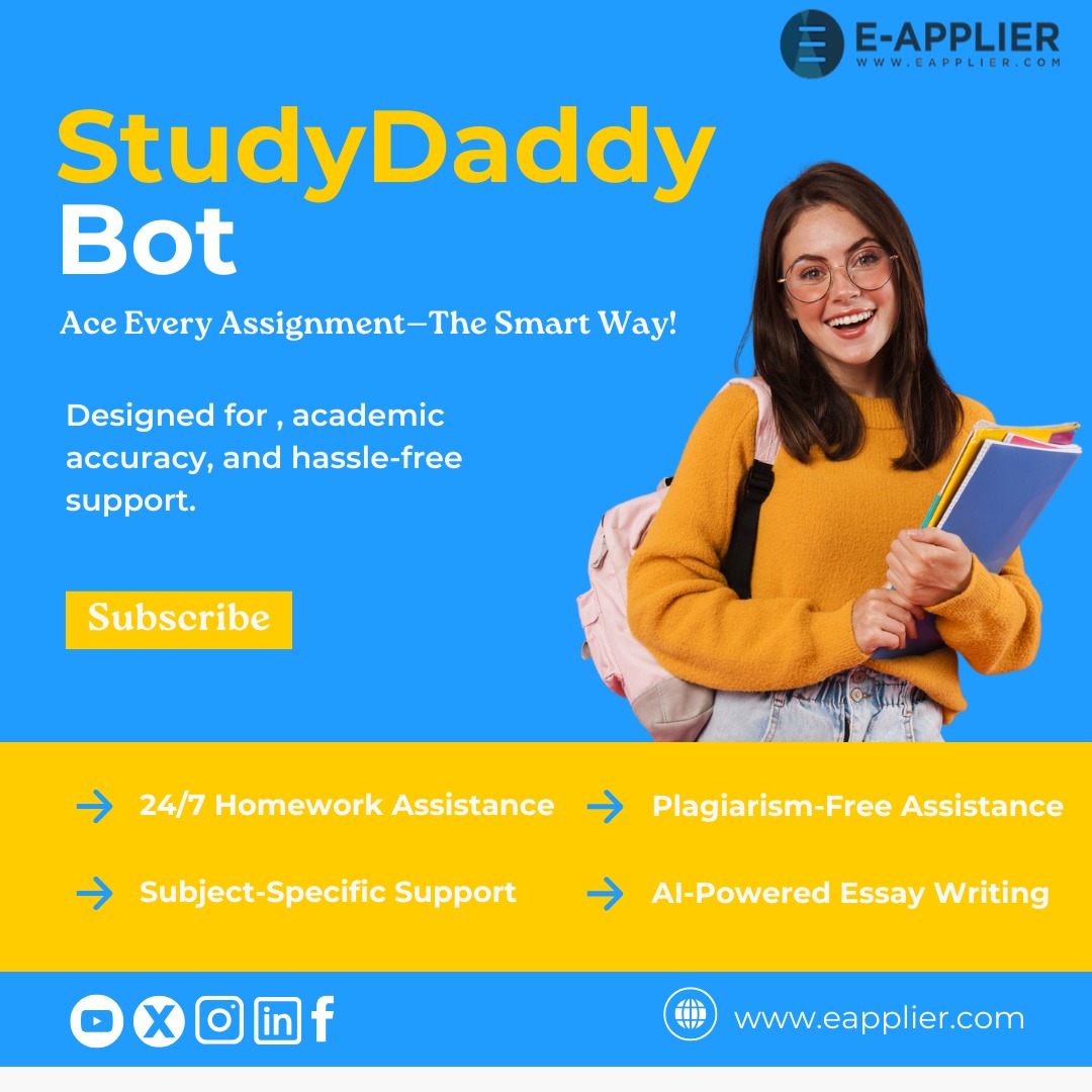E_Applier's tweet image. Struggling with homework? 📚
Get 24/7 AI-powered help from StudyDaddy Bot — smart, fast, and reliable.
🧠 Perfect for essays, assignments, and student life.
Try now 👉 eapplier.com/studydaddy-bot
#AIHomeworkHelp #StudyBot #EssayWriter #AcademicAI #StudentTools #StudyDaddyBot