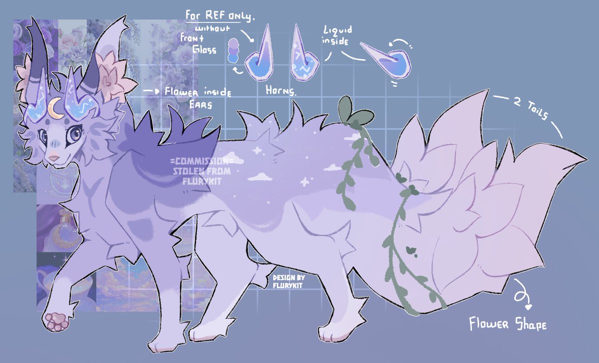 Heres result of a Mystery Design commission for <a href="/LadyKamimi/">Kamimi (old) I HAVE NEW ACCOUNT ⚠️</a>! I had so much fun working on this!! she was super lovely to work with. Be sure to check out her account too, her art is amazing! &gt;:] ✨️ 

#VGenComm #Commission #feral #furry