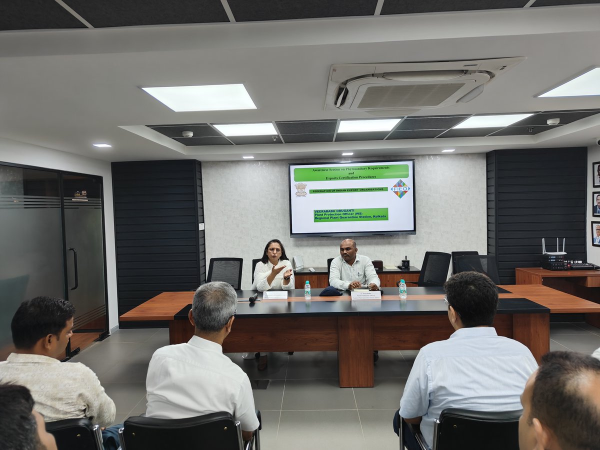 FieoHq's tweet image. #FIEO organised an Awareness Session on #Phytosanitary #Requirements for #Exports an #Certification #Procedures on 🗓️Apr 22, 2025 with the support of O/o #RegionalPlantQuarantineStation (#RPQS) in📍#Kolkata, addressed by Ms Debdatta Nandwani, Regional Head, FIEO (ER) and Mr O