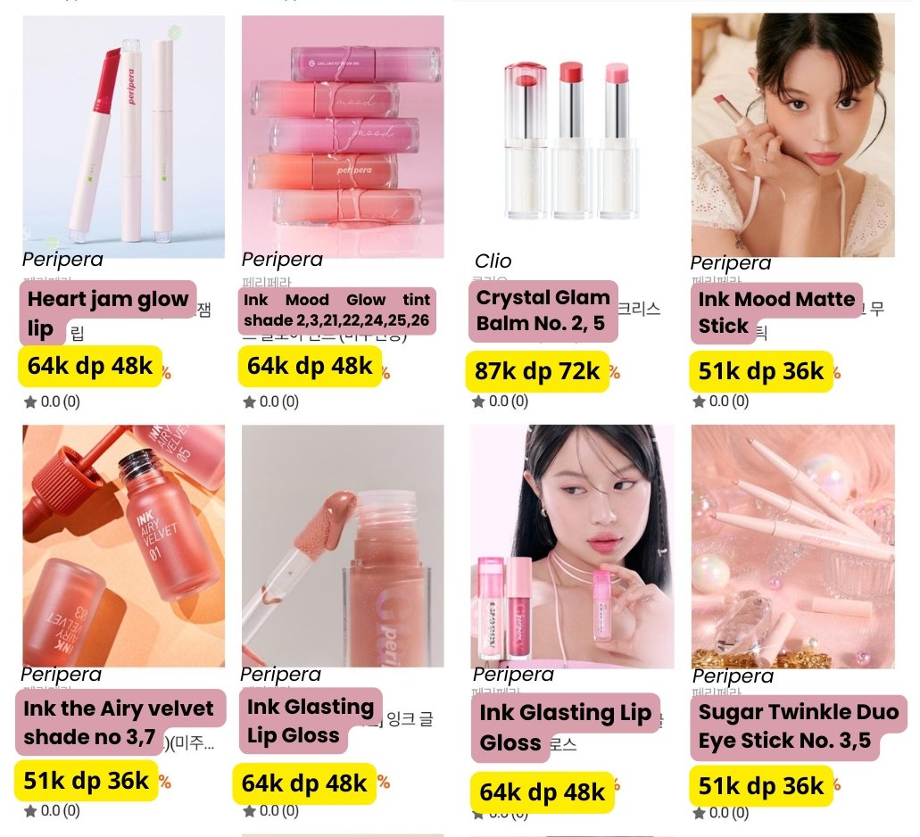 ♡ OPEN PO CLIO PERIPERA SALE ♡

💰 price on pict

📍 Semarang, INA
✅ est. bersih ina
✅️ GO sharing
✅️ handcarry 
❌ adm+pack (5k)

‼️CLOSE PO 28 APRIL 2025