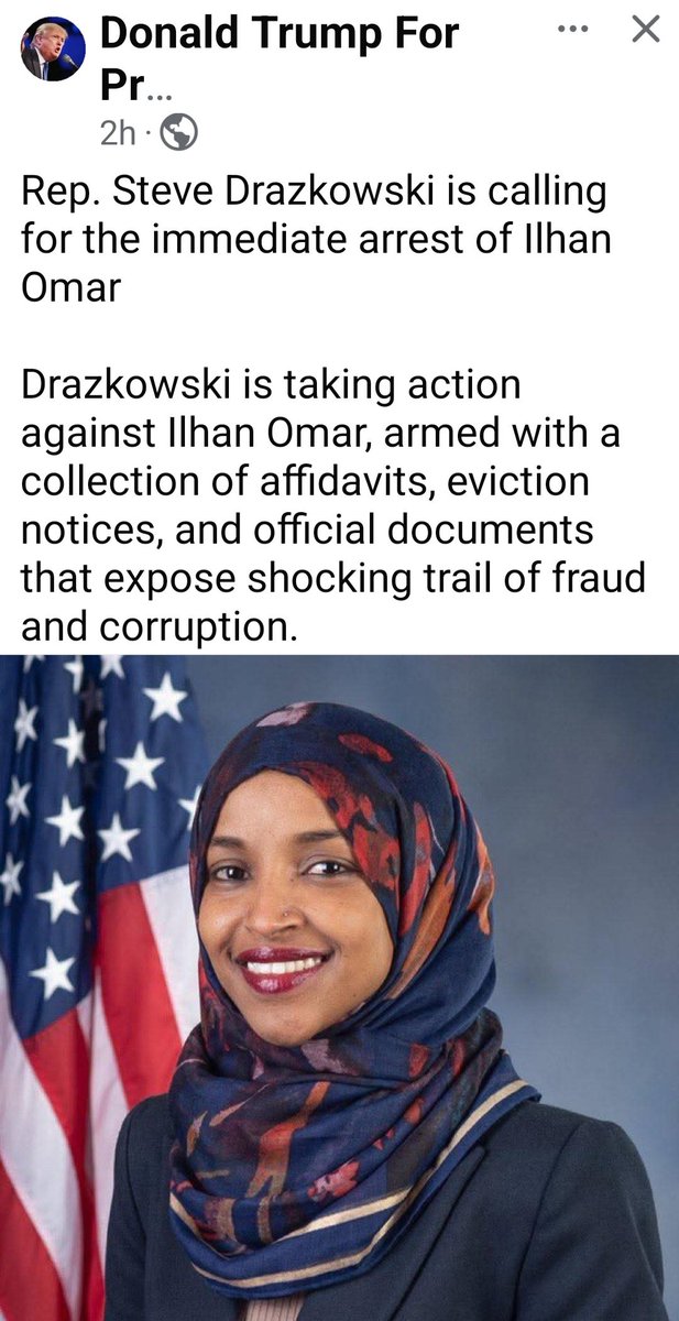 PaulaRayMandl's tweet photo. She should not be a representative in the House. #llhanOmar is an #enemy of the people. https://t.co/uRy7jgeG9V