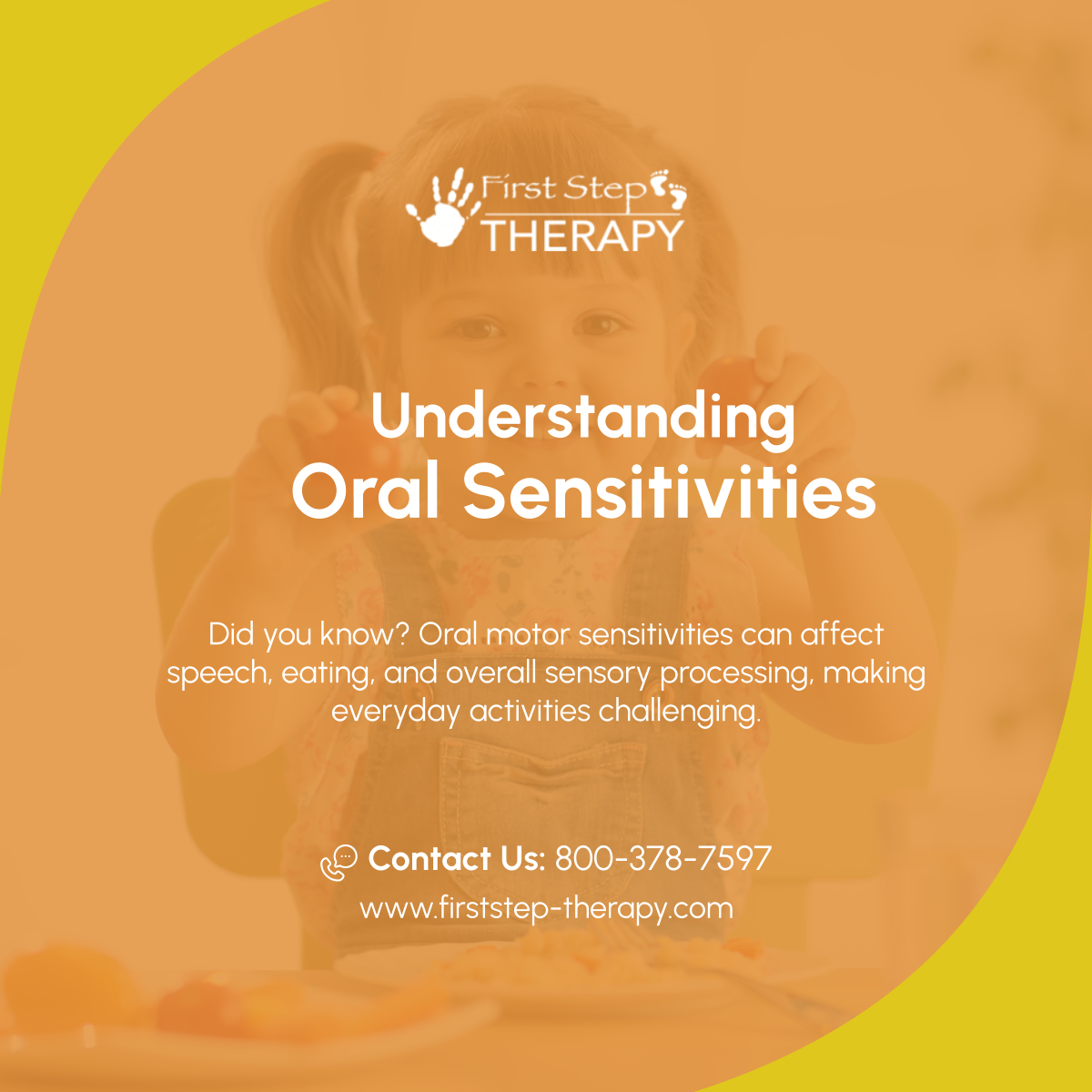 FirstStepTLLC's tweet photo. Supporting children with oral sensitivities involves tailored strategies to improve comfort and function. Learn ways to help children thrive! 

#OrangeCityFL #PediatricTherapyClinic #SensoryProcessing https://t.co/bXsqi25Jk6