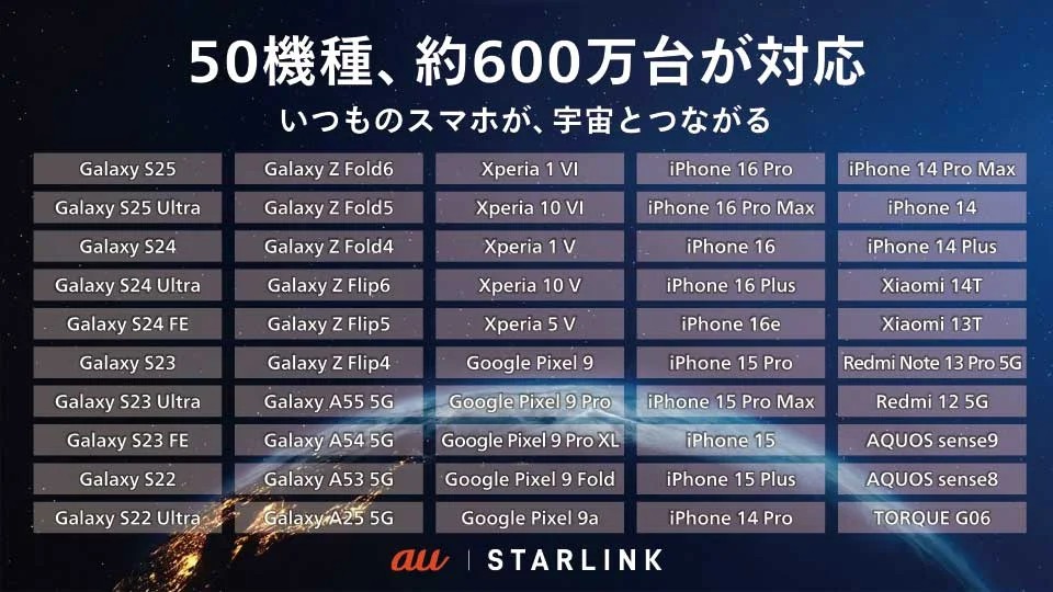 🛰️ au Starlink Direct の対象機種は？📱 ＼ 「au Starlink Direct