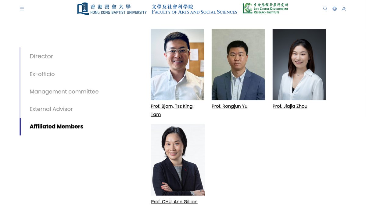 Happy to be part of this new venture <a href="/hkbufass/">Faculty of Arts and Social Sciences, HKBU</a> — Life Course Development Research Institute (LCDRI), dedicated to advancing research in population health and wellbeing by exploring the factors that influence development across different stages of life. lcdri.hkbu.edu.hk/zh-hk.html