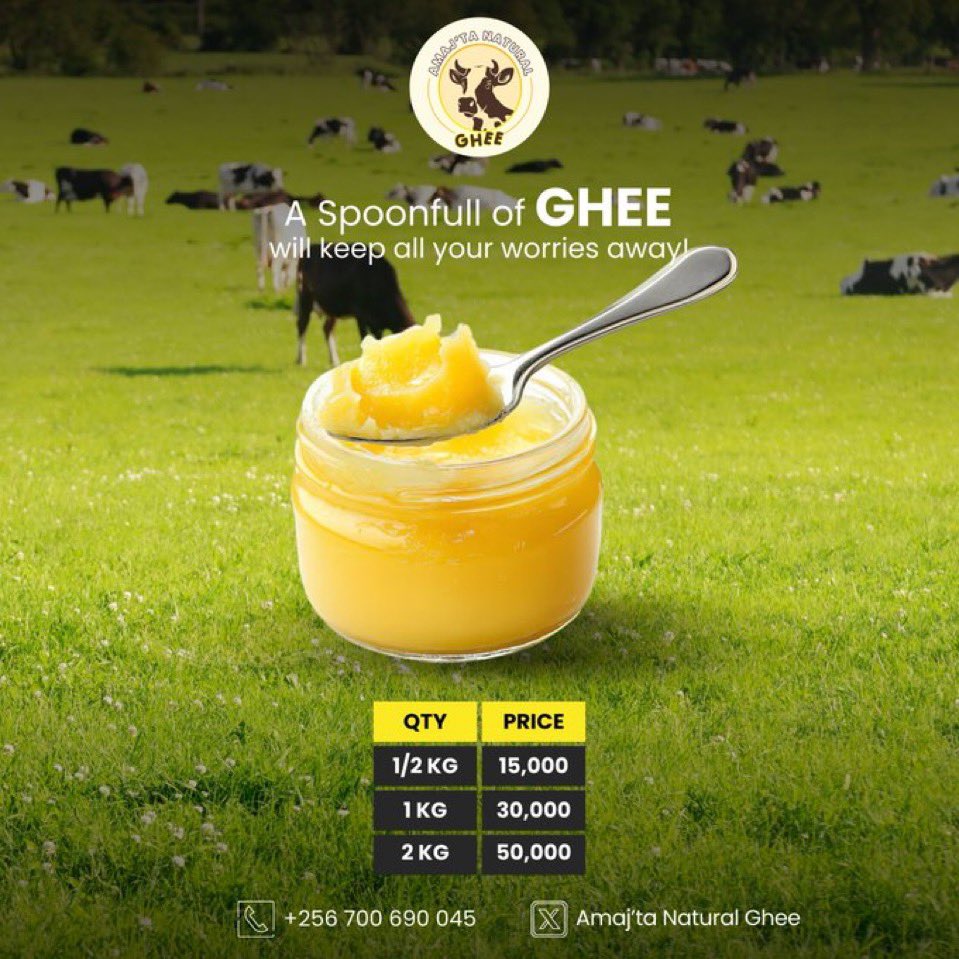 Gideon Nova Kwikiriza (@kwikirizanova) on Twitter photo Good morning my people. Actually, the best flowers you can give me is to support my hustle. I sell the best raw, original and most authentic ghee ๐
People like <a href="/JackieAkampwera/">Madam CEO ๐บ๐ฌ</a> , <a href="/AppelezmoiKizza/">Appelez-moi-Kizza</a> , <a href="/AAgather/">Agather Atuhaire</a> , <a href="/beewol/">Beewol</a> , <a href="/Pliam_/">The good gal ๐ฅ๐ โค๏ธ๐ท</a> , <a href="/Milly_nassolo/">Milly Nassolo Kikomeko</a> , <a href="/AKasingye/">AIGP(Rtd) Asan Kasingye</a> and many others here Good morning my people. Actually, the best flowers you can give me is to support my hustle. I sell the best raw, original and most authentic ghee ๐
People like <a href="/JackieAkampwera/">Madam CEO ๐บ๐ฌ</a> , <a href="/AppelezmoiKizza/">Appelez-moi-Kizza</a> , <a href="/AAgather/">Agather Atuhaire</a> , <a href="/beewol/">Beewol</a> , <a href="/Pliam_/">The good gal ๐ฅ๐ โค๏ธ๐ท</a> , <a href="/Milly_nassolo/">Milly Nassolo Kikomeko</a> , <a href="/AKasingye/">AIGP(Rtd) Asan Kasingye</a> and many others here