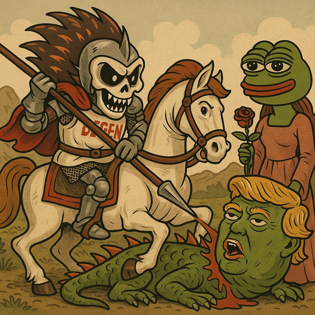coinphanic's tweet photo. 📜 BREAKING: Ancient medieval paintings have been discovered, revealing the true story of Saint George...
And I don’t know about you, but these characters look very familiar 🤔🐸⚔️
#SantJordi #PHANIC #MemecoinHistory #DegenArt #CryptoLegends @SonicLabs @zimaonsui #Sonic #S #Phanic #Trump