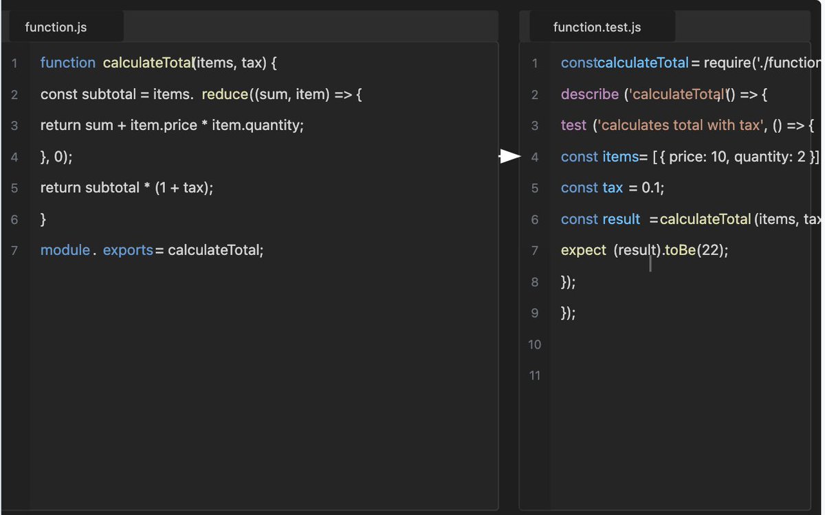 tiwaryash's tweet photo. 4/5: Auto-Write Unit Tests (No excuses now)

Cursor can auto-generate unit tests from scratch.
Highlight your function → say:
“Write Jest tests for this.”

It understands the logic and writes accurate tests.
You’re welcome.

#TestingMadeEasy https://t.co/e5Ff9wySh7