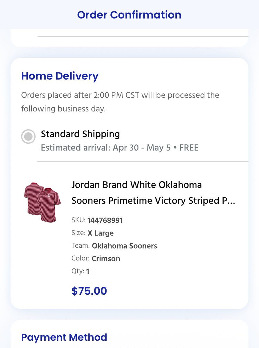 Shoutout to <a href="/JoshPateCFB/">Josh Pate</a>  for the scoop on the Jordan brand deal with <a href="/Academy/">Academy Sports + Outdoors</a>. Thanks y’all for this awesome Jordan polo! #academyxjordan #boomersooner (I can dm the full receipt if needed.)