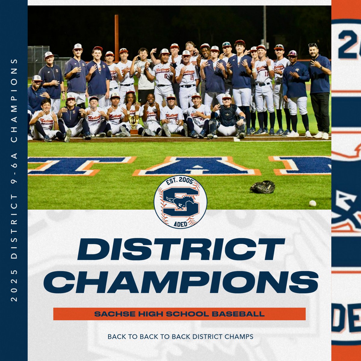 Sachse HS Baseball (@sachsebaseball) on Twitter photo District Champs x3! 🏆 Mustang Baseball takes down Rowlett 5-1 to clinch our THIRD straight district title! Let’s go, Mustangs! 💪⚾ District Champs x3! 🏆 Mustang Baseball takes down Rowlett 5-1 to clinch our THIRD straight district title! Let’s go, Mustangs! 💪⚾