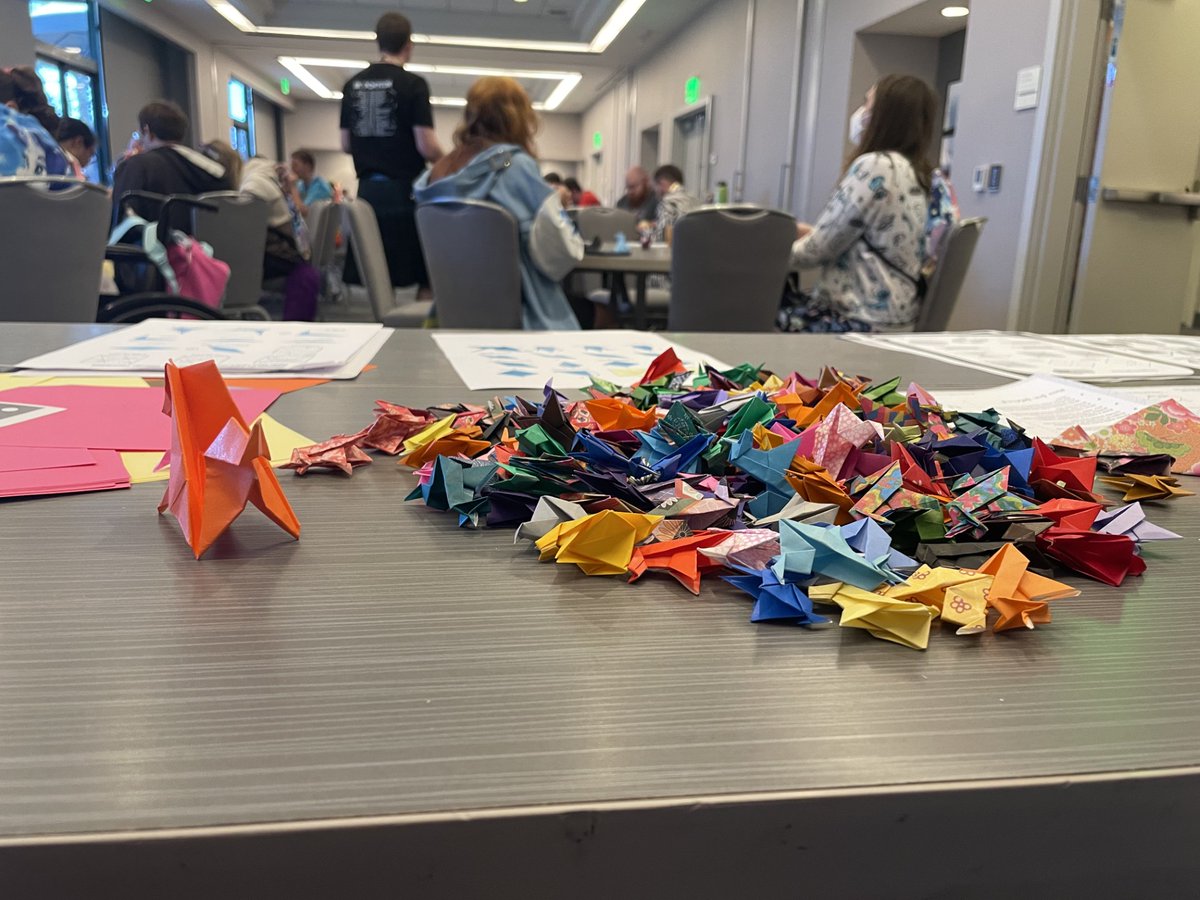 PonyFreelancer's tweet photo. Folded enough origami to have at least one unicorn for each attendee, staff, and guest at the last @BABSCon. 

It's an honor to host another successful panel and lead hospitality for one final year. Gonna miss this place.♥️ #BABSCon2025 https://t.co/lXwWAawWEI