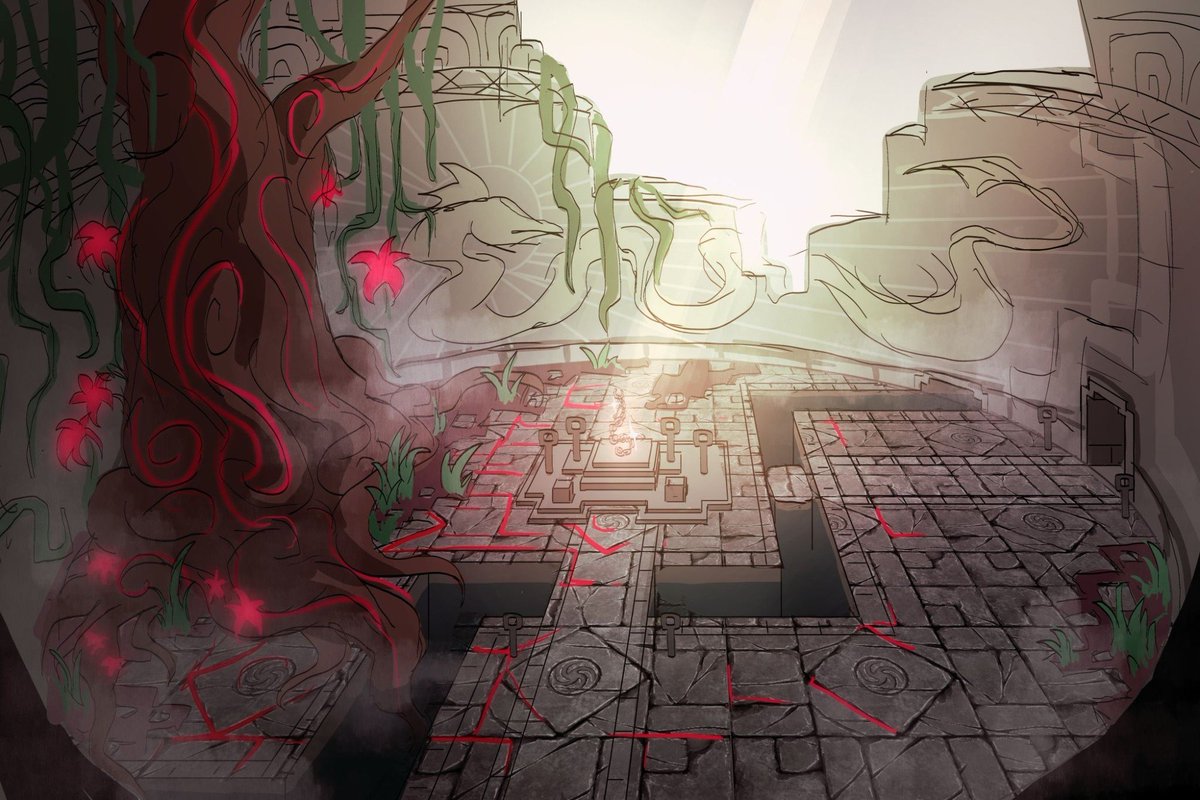 Deep in the Greywood stands the heart of Valograve: an overgrown temple where Enra meets the spirit of The Chain. What transpires here will shatter everything she knows and set her journey in motion.  

(Concept Art by Gracen Geng)