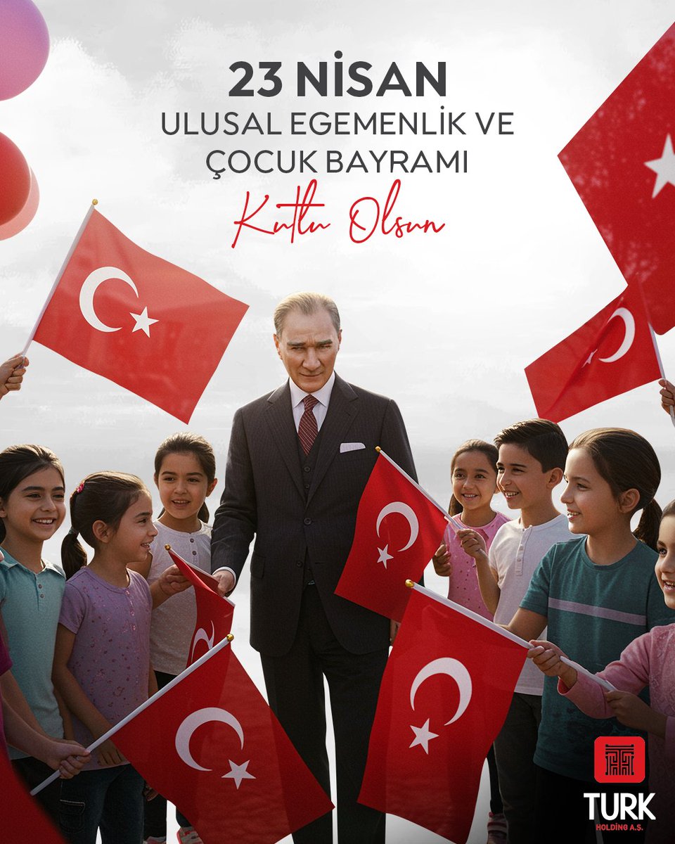 turkholding's tweet photo. Bugün, geleceğimizin umudu çocuklarımızın günü! 23 Nisan Ulusal Egemenlik ve Çocuk Bayramımız kutlu olsun. 🎉🇹🇷

#23Nisan https://t.co/1hKVxFWCW1