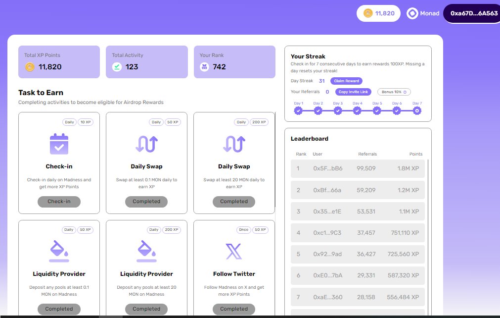 AvatiAlbert's tweet photo. @Monad_Daily @MadnessExchange @monad_xyz 0xa67DaA5A8F3B5f5c187862435C5132D5e756A563 https://t.co/OF8Rxlx69W