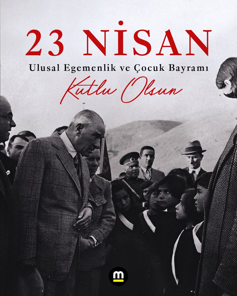 Ulu Önderimiz Gazi Mustafa Kemal Atatürk tarafından 23 Nisan 1920’de TBMM’nin açılışı ile birlikte dünya çocuklarına armağan edilen, 23 Nisan Ulusal Egemenlik ve Çocuk Bayramımız kutlu olsun. 🇹🇷