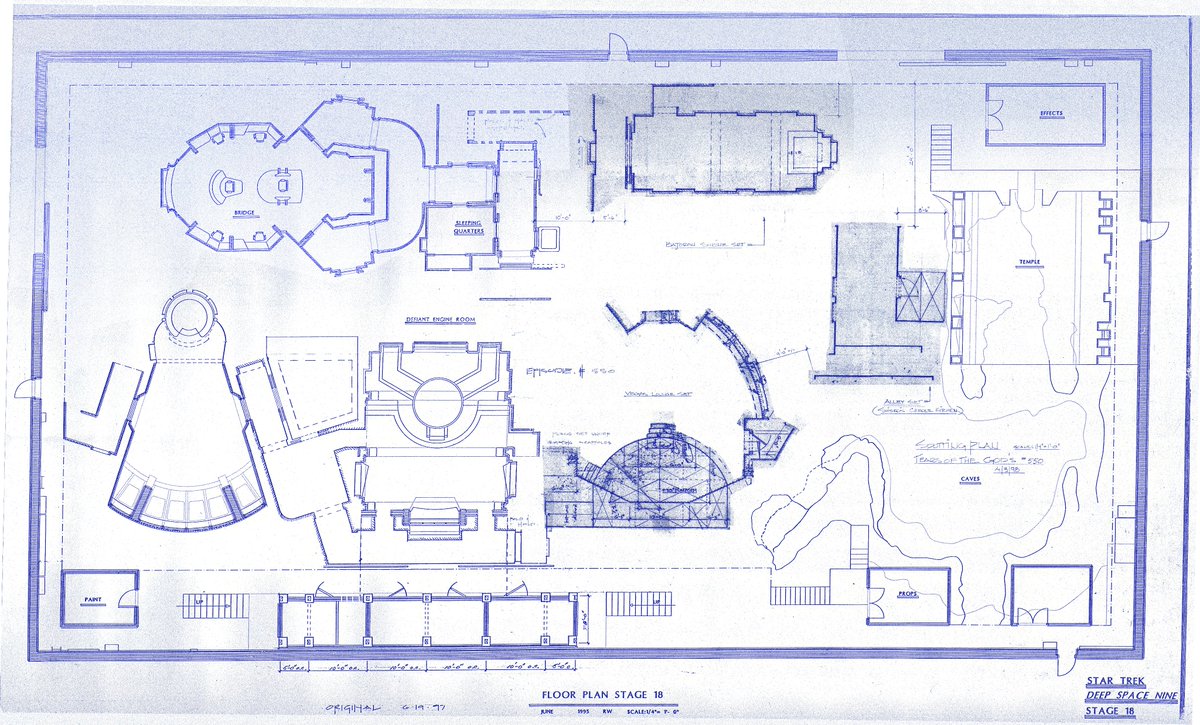 treklandtrunk's tweet photo. Whoa! We're back — and open againwith some goodies that are great to frame. Truly unique STUDIO paper originals from the 90s. #DS9 fans, anyone? Even *if* it was the end of Jadzia?  #setplans  https://t.co/9m8RtR9Z6O https://t.co/XBtRIYXli0