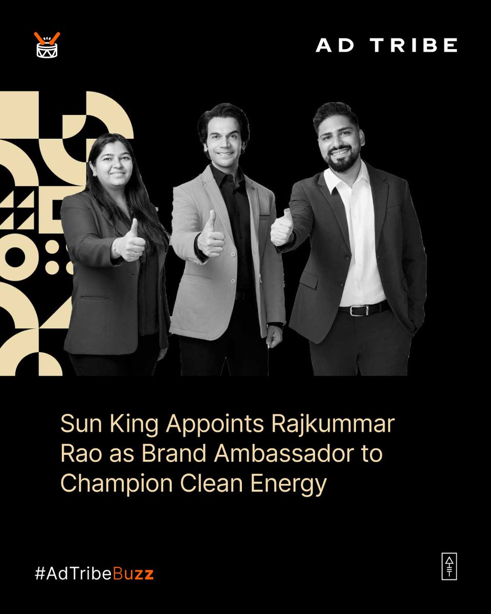 adtribeworld's tweet photo. #RajkummarRao is now the face of #SunKing, supporting clean, solar-powered solutions for every Indian home. 🌞⚡
Catch him in upcoming campaigns—starting at the South Asia Forum for Distributed Energy.
#CleanEnergy #RajkummarForSunKing #AdTribe #Buzz4o https://t.co/UiT1FQFNzx