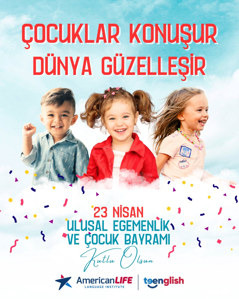 Çocuklar konuşur, dünya güzelleşir!
Onların neşesi, umut dolu yarınların en güzel habercisi.
23 Nisan Ulusal Egemenlik ve Çocuk Bayramı kutlu olsun!

#23Nisan #ÇocukBayramı #UlusalEgemenlik 🇹🇷🇹🇷🇹🇷