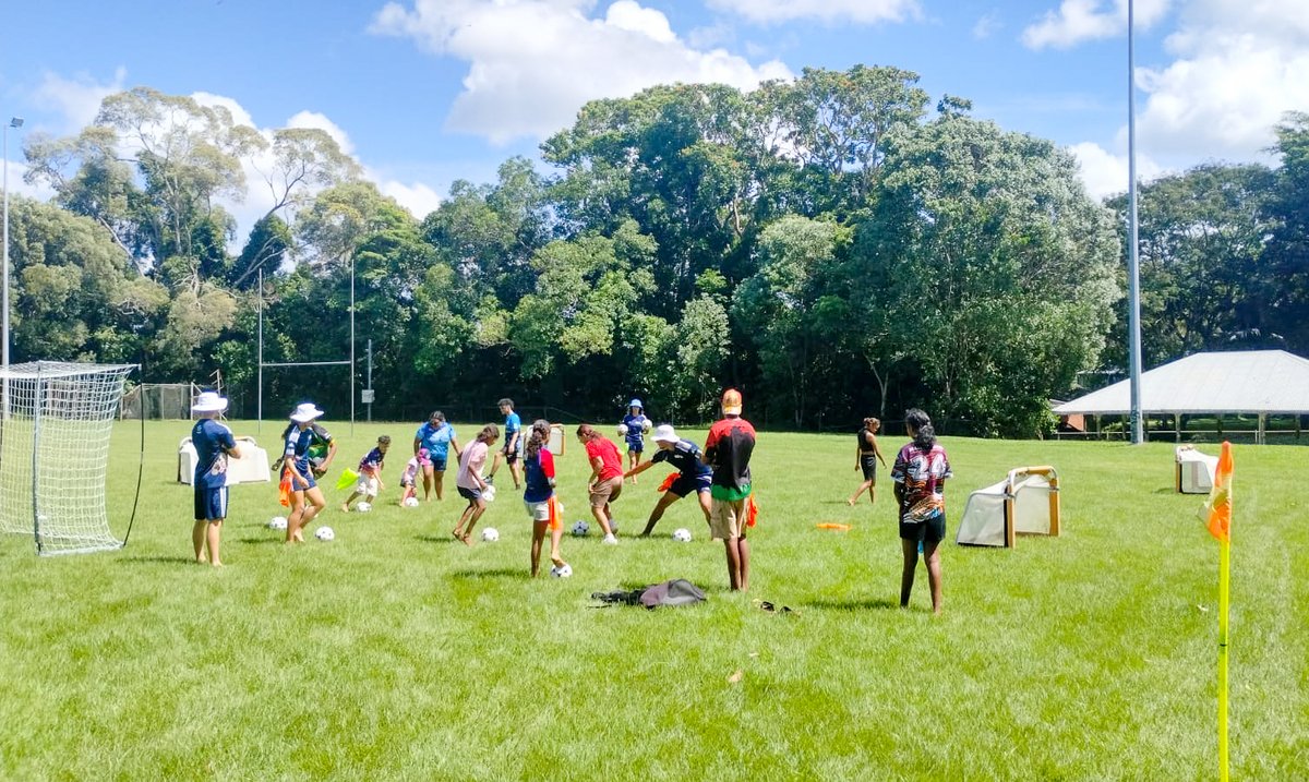 Our free holiday clinics use football games to positively engage Aboriginal and Torres Strait Islander children in remote and regional Australia. Support our clinics &gt; bit.ly/457P8Gu #donate #nonprofit #communityled #football