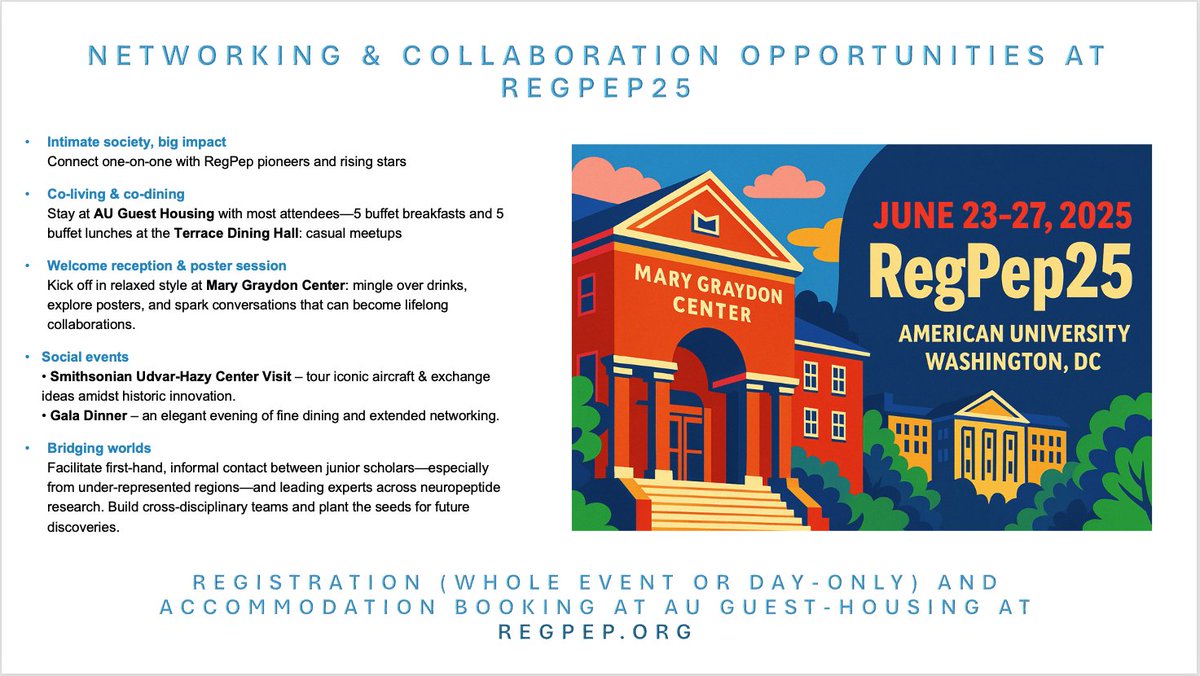 🤝 Networking counts! Co-living, poster socials, Mary Graydon reception, Udvar-Hazy tour &amp; gala dinner—an intimate society with big impact.