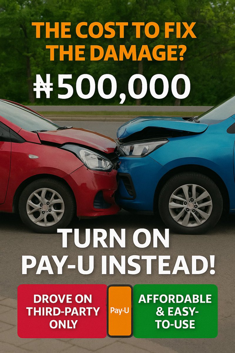 At this point driving your car on just THIRD PARTY MOTOR INSURANCE is up to you!!!

You shouldn't hate your pocket that much.
Use <a href="/Pay_UTech/">Pay-U</a> whenever you put your car on the road because it is as low as NGN100 for an hour cover and easy to use without an insurance agent.