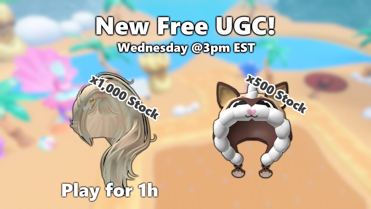 #Rainbocorns Free UGC Drop Wednesday at 3pm EST!
- ❤️ Puppycorn Blonde Wavy Ponytail Hair [1,000 Stock]
- 🦄 Kittycornia Yaxi Cat Hoodie [500 Stock]

#RobloxDev #ROBLOX #RobloxUGC #RobloxUGCLimited