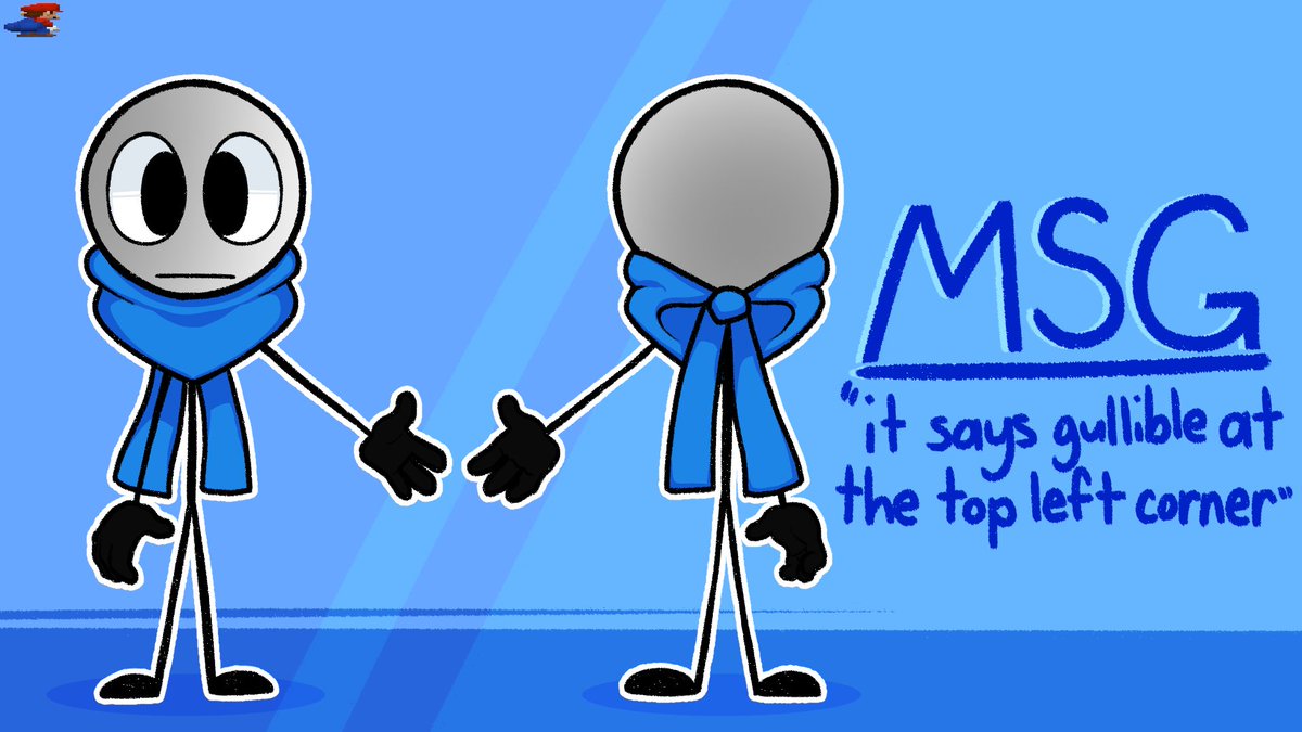 MSGTheEpic's tweet image. - NEW PINNED FOR 2025 -
hello, my name is MSG, and welcome to my profile!!
there's not too much to say about myself aside from the fact that i like drawing! but you won't see too much of that tho, just mostly yapping
anyways here's my character. its a stickman, deal with it