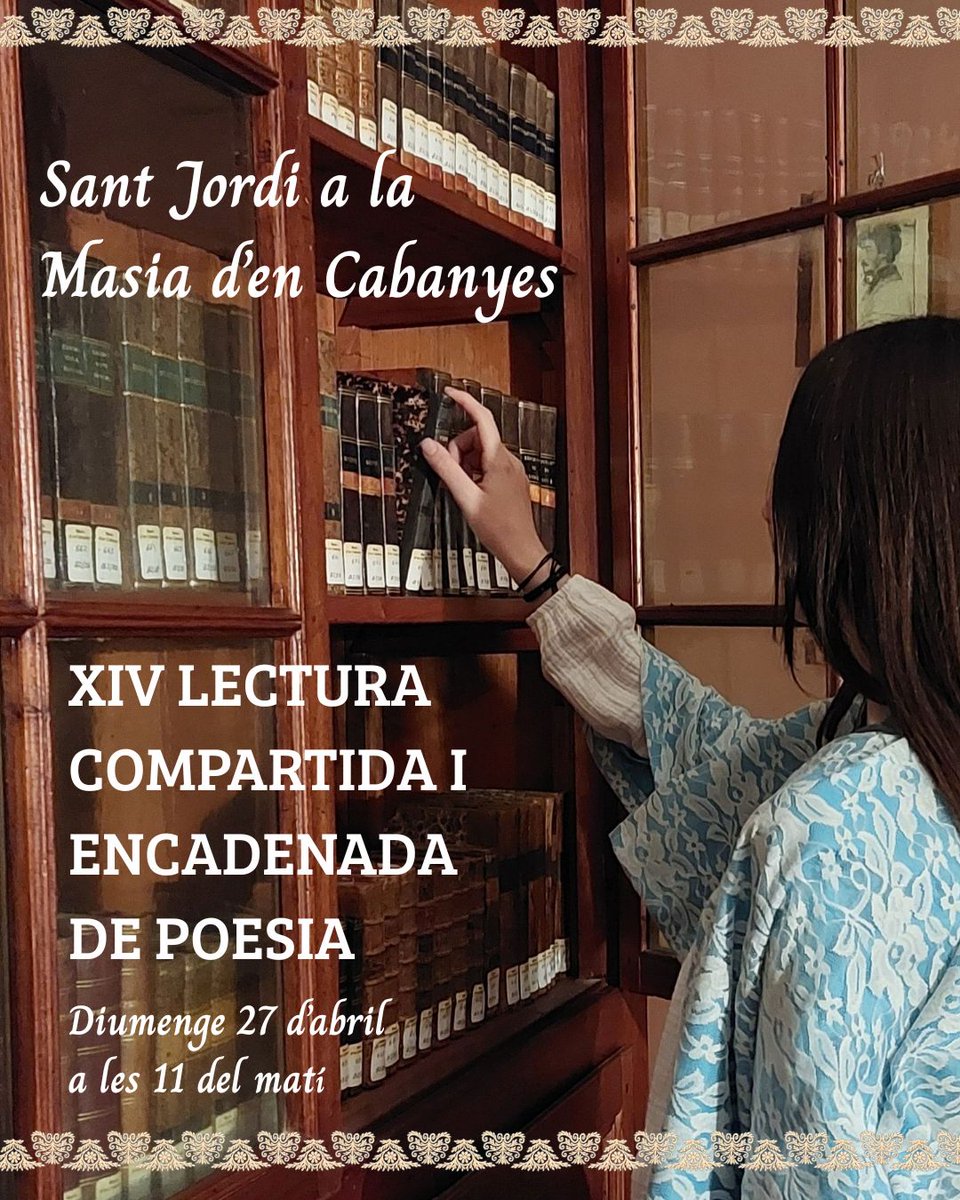 Consell Comarcal del Garraf (@ccgarraf) on Twitter photo 🌹📚 Us desitgem una feliç Diada de #SantJordi2025 i us convidem aquest diumenge a la XIV Lectura compartida i encadenada de poesia a la Masia d'en Cabanyes a les 11 h. bit.ly/4jfQLYo <a href="/MasiaCabanyes/">Masia d'en Cabanyes</a> 🌹📚 Us desitgem una feliç Diada de #SantJordi2025 i us convidem aquest diumenge a la XIV Lectura compartida i encadenada de poesia a la Masia d'en Cabanyes a les 11 h. bit.ly/4jfQLYo <a href="/MasiaCabanyes/">Masia d'en Cabanyes</a>