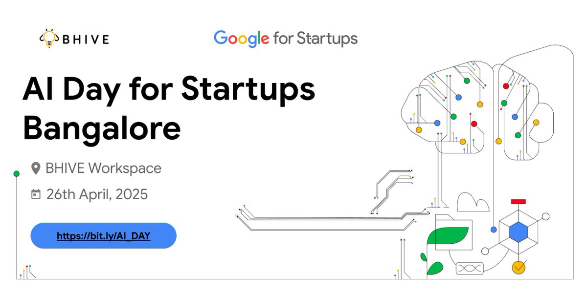 🚀Bengaluru startups! Join us for AI Day for Startups 2025 on April 26th, 2025 &amp; explore insights on AI Agents, Multimodal AI, &amp; AI Commercialization.

Register now!

RSVP Link - rsvp.withgoogle.com/events/ai-day-…