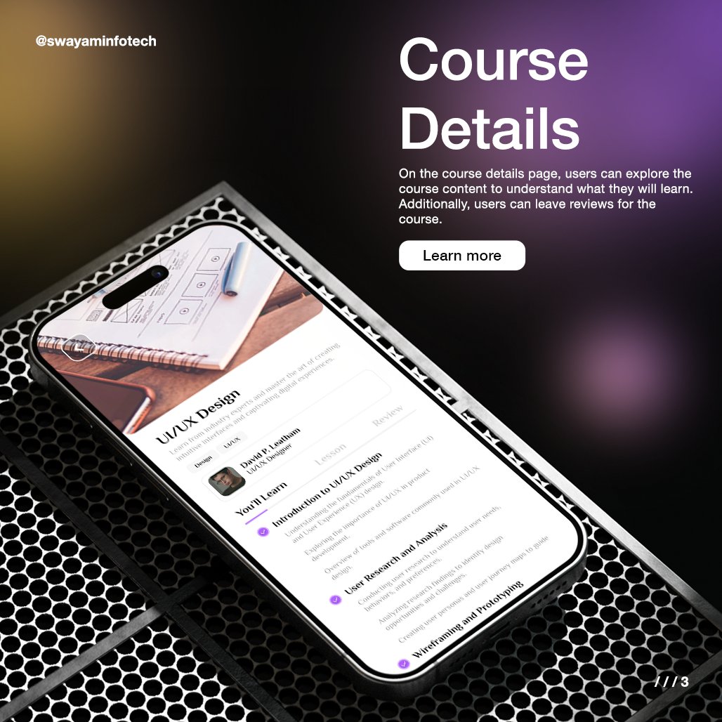 swayaminfotech's tweet image. Explore the power of online learning with our e-learning app 💻. Introducing the Smart Learn Video Application 🎥—an innovative e-learning platform. 
.
Visit: swayaminfotech.com/smart-learn-vi… 
.
#elearningappdevelopment #elearningvideoapp #smartlearnapp #learningapp #smartphone