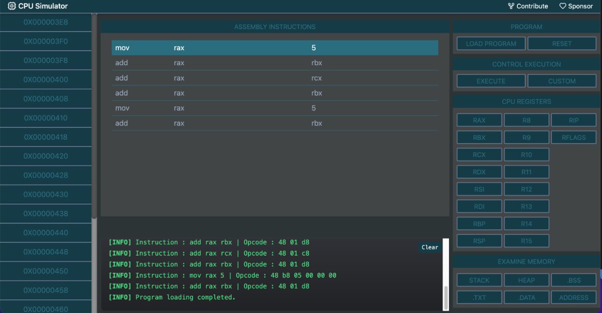 thil4n's tweet image. 🚀 I built a web-based CPU simulator using React.js! to
visualize the CPU in real-time.
🧠 Perfect for CS students, RE nerds & curious devs.
🔗 Try it: cpusimulator.org
#OpenSource #ReactJS #SystemProgramming #ReverseEngineering