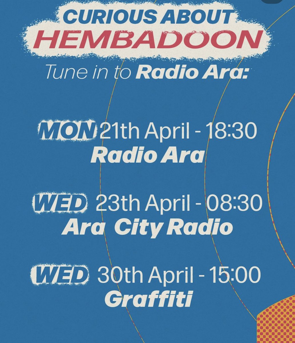 HembadoonMusic's tweet image. On the road to Radio ARA Minifest…

Tune in to the Breakfast show with Erin at 8.30am today on @aracityplaying to hear our chat and my Live play with the band @hembabubba #Hembadoon #Lady #wcw #Luxembourg #band #festivalseason #RadioARA #Radio