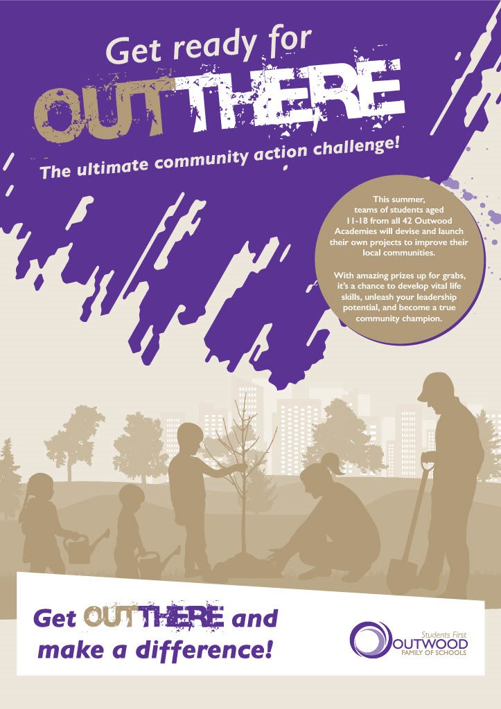 💜 🌳 💜 🌳

Get ready for #OutThere - the ultimate community action challenge!

This summer, teams of students aged 11-18 from across the #OutwoodFamily will devise &amp; launch their own projects to improve their local communities.

Launching very soon…