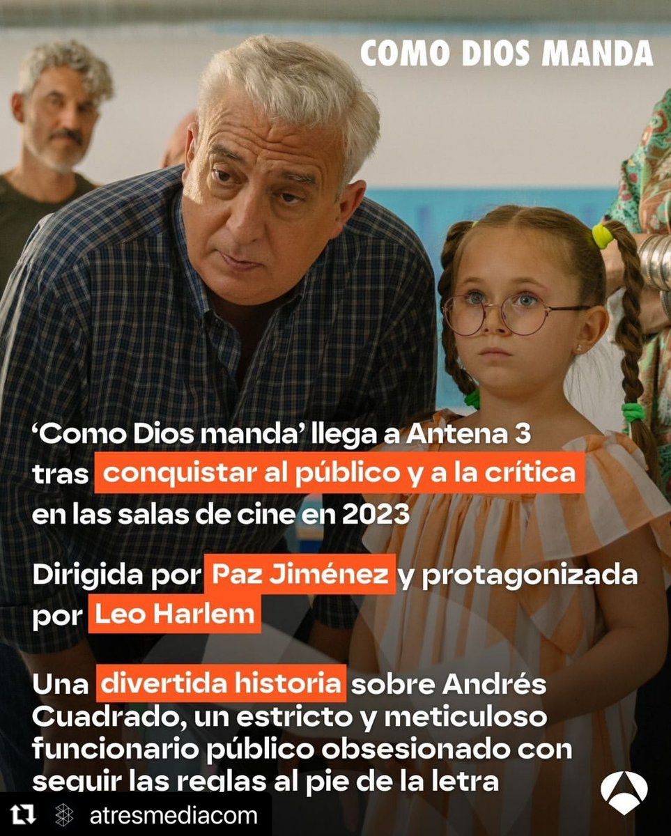 🎉Está noche #ComoDiosManda (Paz Jiménez) en <a href="/antena3com/">Antena 3</a> a las 22.50 h.

En 2023, triunfó en los cines siendo uno de los mejores estrenos del cine español y una de las películas españolas más taquilleras, con más de 2 millones € recaudados y más de 320.000 espectadores.