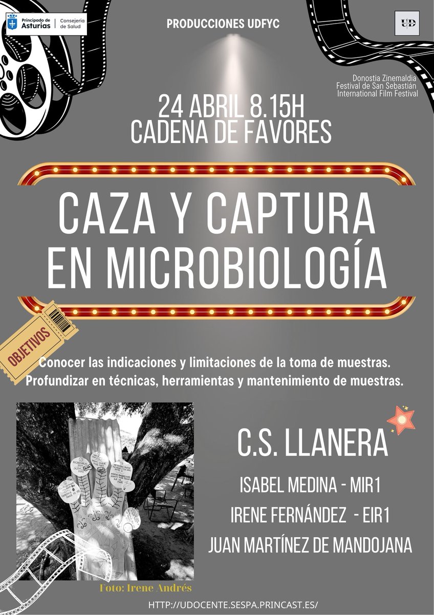 Mañana, a las 8:15h, una nueva sesión de #CadenadeFavores. Hablaremos de microbiología. El enlace, en la web de la Unidad, y en acortar.link/QHDpSg. Os esperamos! #unidaddocenteasturias #atencionfamiliarycomunitaria #docencia