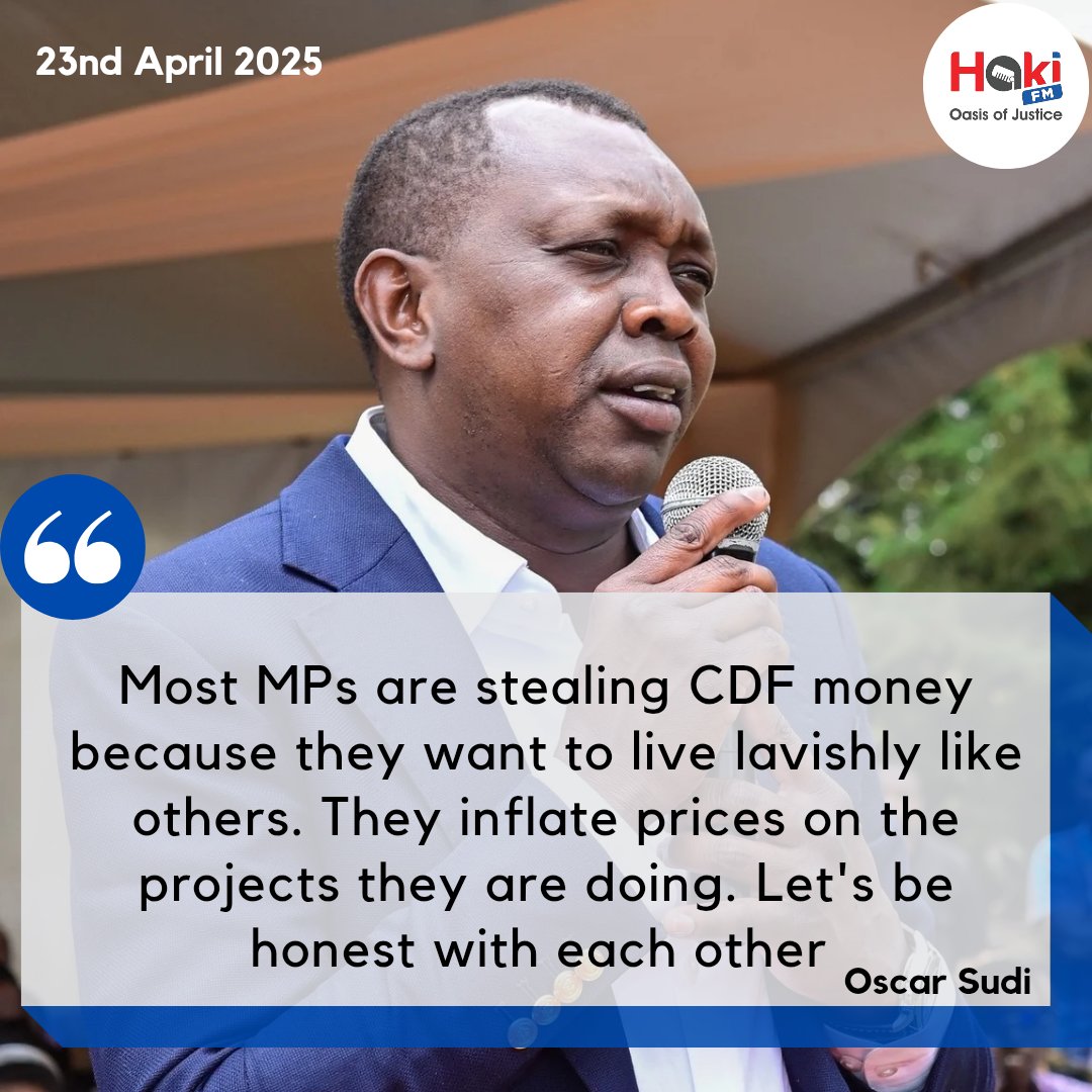 Most MPs are stealing CDF money because they want to live lavishly like others - Oscar Sudi #KarenNyamu