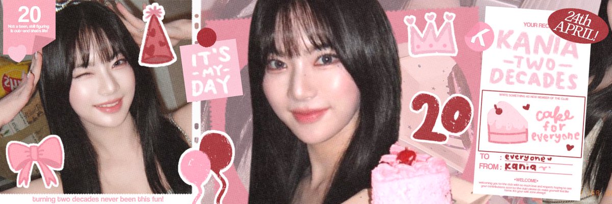 haii kaniatuals, niyotuals since besok it's my birthday #KaniaTwoDecades aku mau ajak kalian semua buat ikut meramaikan birthday aku dengan pakai twibbon pink gemes ini😋🎀🩷‼️

twibbon: s.id/3AEqH
header: