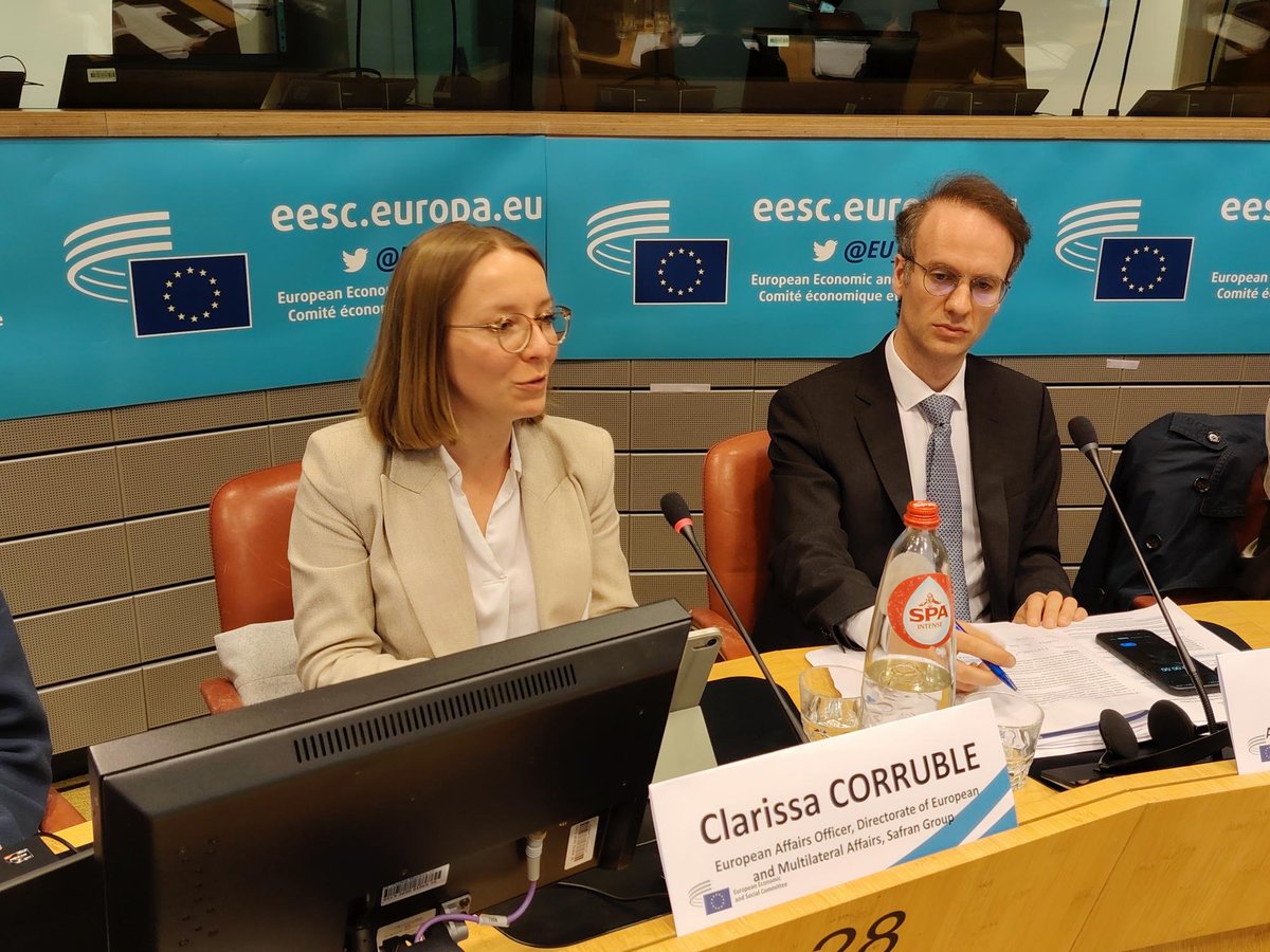 CCMI_EESC's tweet photo. Thank you to @SAFRAN @Fincantieri @DanielFiott @CindBois of @RMA_Belgium and @PatriciaVelicu  for your insightful contributions to our expert hearing on #SecurityActionforEurope 🛡️

Work continues on building a stronger #EUDefence Industry🤝🇪🇺

More info➡️https://t.co/jzteNlwhx7 https://t.co/Z340jBPEf8