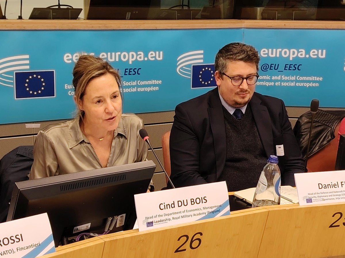 CCMI_EESC's tweet photo. Thank you to @SAFRAN @Fincantieri @DanielFiott @CindBois of @RMA_Belgium and @PatriciaVelicu  for your insightful contributions to our expert hearing on #SecurityActionforEurope 🛡️

Work continues on building a stronger #EUDefence Industry🤝🇪🇺

More info➡️https://t.co/jzteNlwhx7 https://t.co/Z340jBPEf8