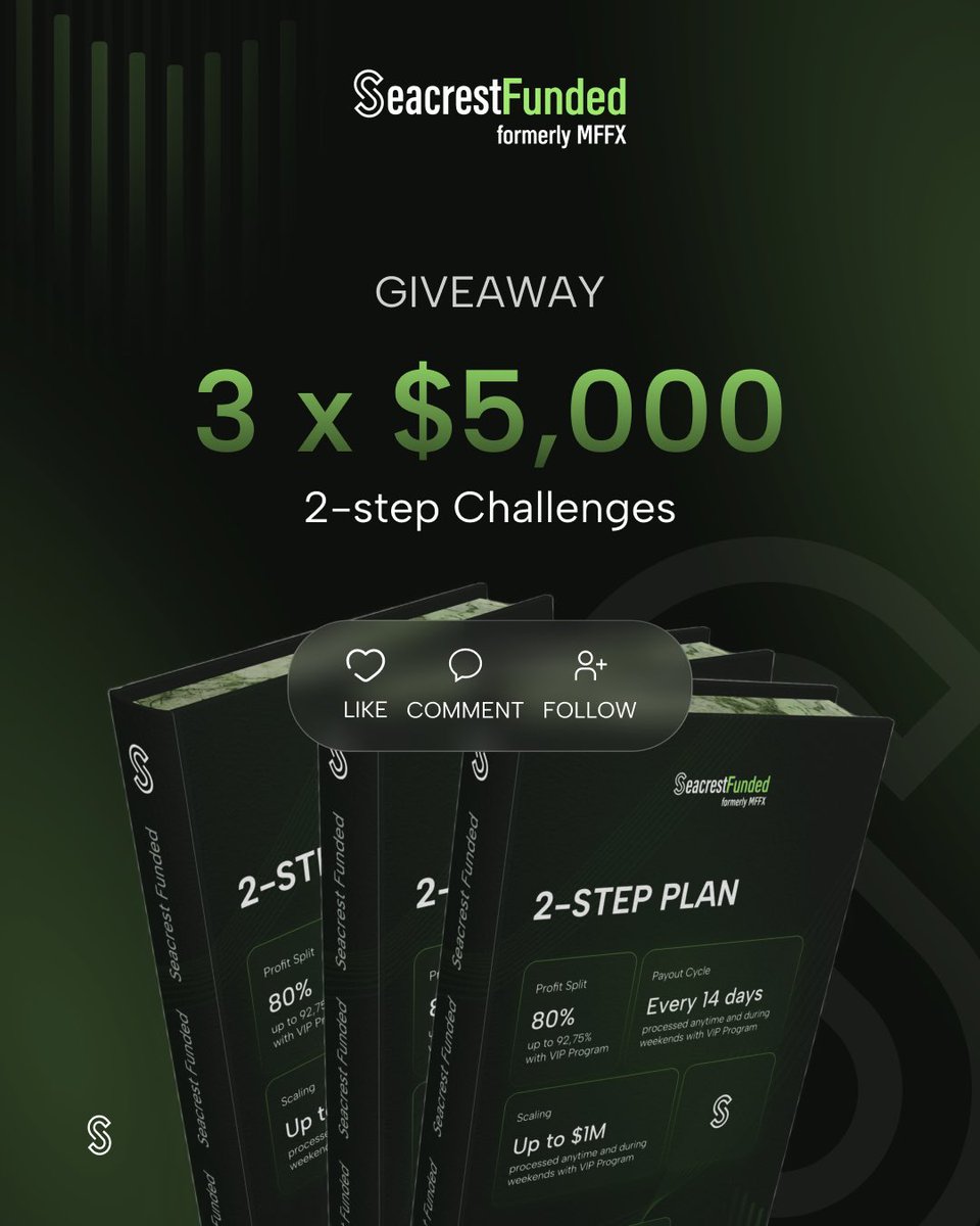 Bumojja_Benjie's tweet image. Giveaway Alert🚨🚨🚨
3x$5k evaluations

must follow @MattLeech, @seacrestfunded_, @seacrestmarkets, @myfundedfutures, @MyFundedTV, and @Bumojja_Benjie

Like ❤️ &amp;amp; repost 🔂 
Mention 3friends

Ends in 72hours
 #seacrestfunded