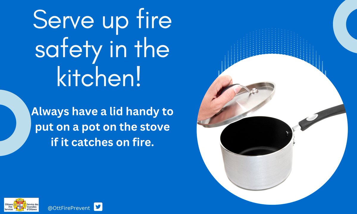 OttFirePrevent's tweet image. 🍳🔥 Grease fire? Don&apos;t panic! Cover the pan with a lid and turn off the burner—never use water! 🚫💧 Become the kitchen hero with this swift action! 🦸‍♂️🍽️ #FireSafety #CookingSmart