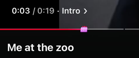Rewatching the first YouTube video ("Me at the zoo"), and the player has a little birthday cake for the 20th anniversary.