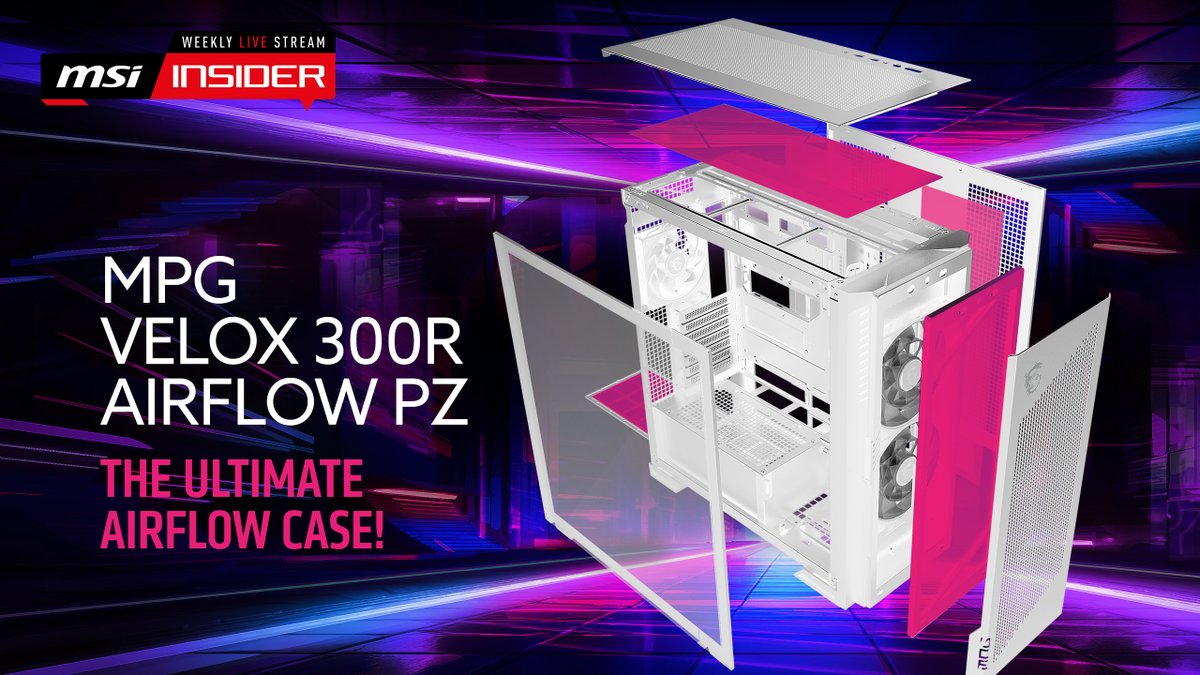 msigaming's tweet photo. #MSIInsider Join the MSI Insiders for a closer look at the new MPG VELOX 300R AIRFLOW PZ – a case designed with airflow and performance in mind. Tune in and have a chance to win a Steam Wallet code! https://t.co/9p1oECLTfW https://t.co/El4LLrYr96