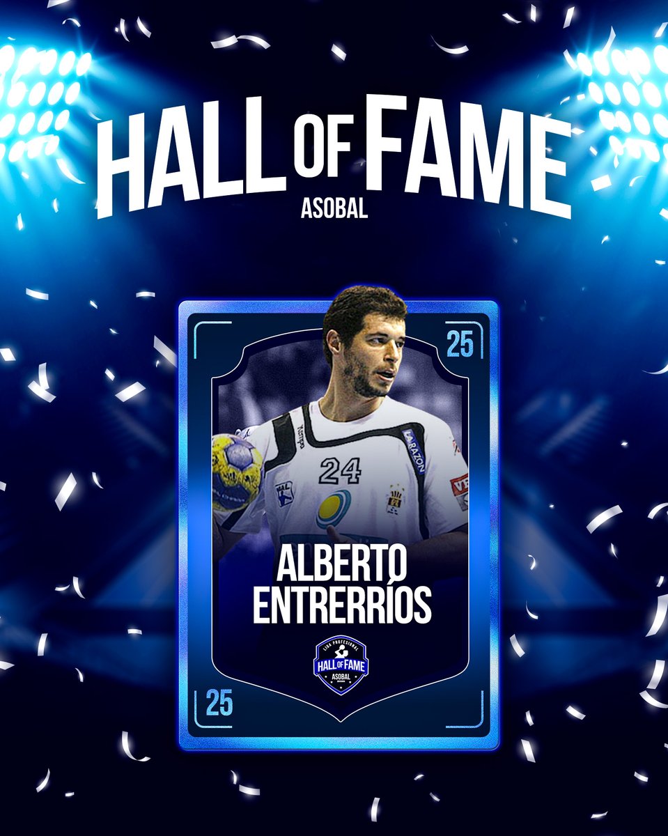 🤝 <a href="/A_Entrerrios/">Alberto Entrerrios</a>, miembro de la ✌️ generación del 𝐇𝐚𝐥𝐥 𝐨𝐟 𝐅𝐚𝐦𝐞 𝐀𝐒𝐎𝐁𝐀𝐋

 🏆 1⃣5⃣ temporadas en <a href="/ASOBAL/">ASOBAL</a> 

📍 Mito de BM. Ciudad Real, vistió también en la élite las camisetas de Naranco de Oviedo, Ademar León, Barça y Atlético de Madrid

#⃣ #EscuelaDeTalento