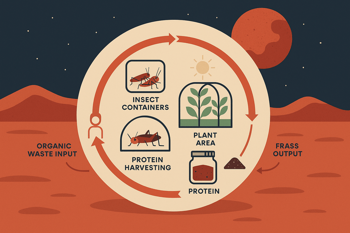 🦗 On Mars your protein might come from...insects.
A closed-loop system could turn waste into food.

♻️ Organic scraps → Insects → Protein → Fertilizer
🚀 All inside a Martian greenhouse.

21bites.com/blogs/blog/edi…

#MarsColonization #InsectFarming #SpaceTech #FutureFood
