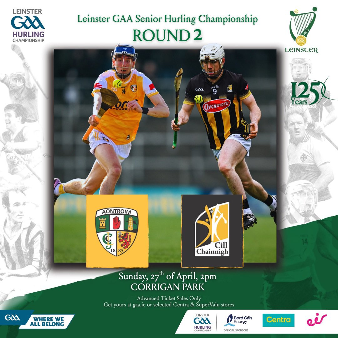 Leinster Senior Hurling Championship Round 2️⃣ 🤝🥎

This Sunday our Hurlers return home at Corrigan Park to face <a href="/KilkennyCLG/">Kilkenny GAA</a> in the Leinster Championship

Tickets can be bought: ticketmaster.ie/antrim-v-kilke…