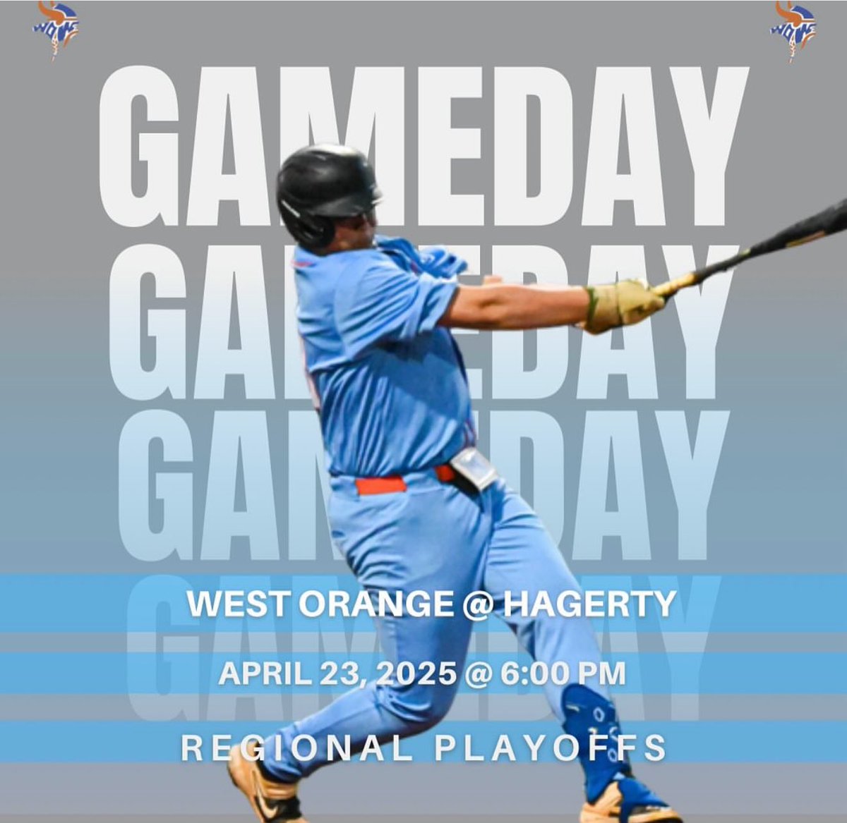 GAMEDAY!

For the first time since 2022, West Orange Baseball is back in the regional playoffs. Tonight we head to Hagerty for Game 1 in what promises to be a big-time matchup.
Proud of this group, let's stay locked in and get after it!
First pitch at 6:00 PM.

#RoadToFortMyers