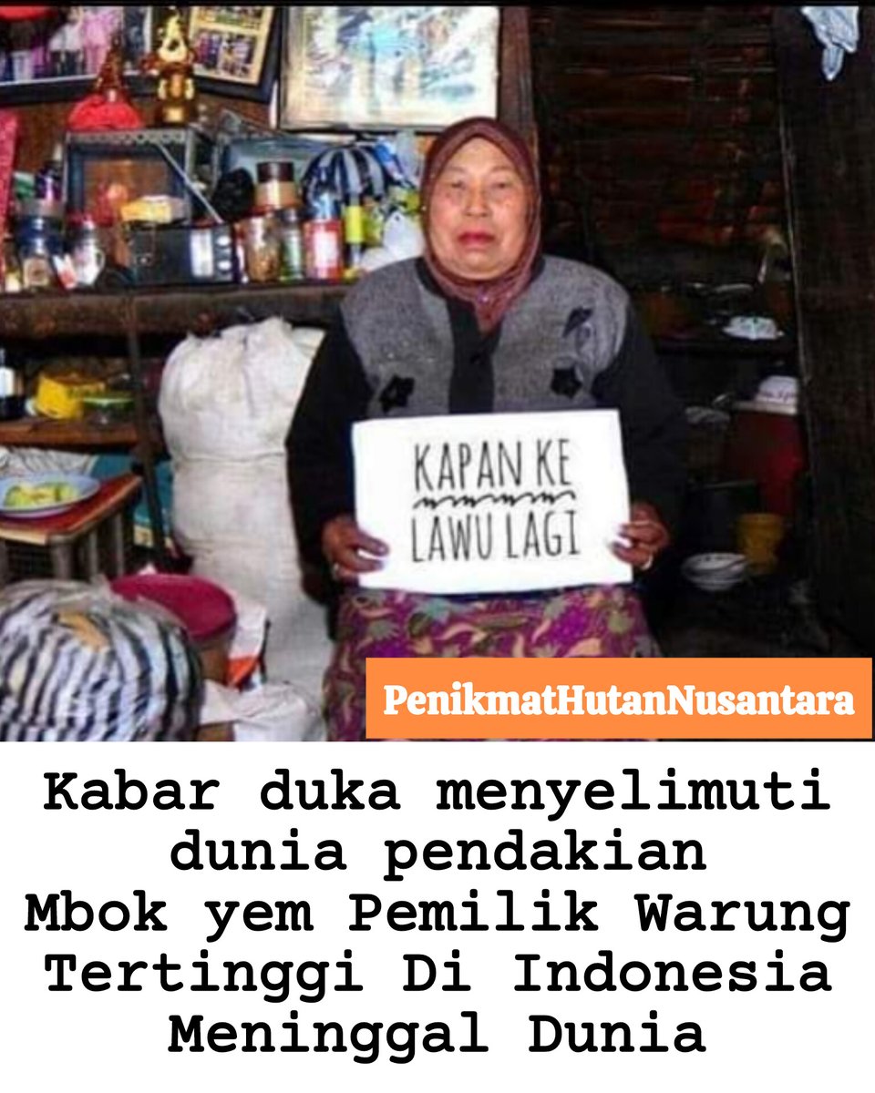penikmathutan's tweet photo. Wakiyem (82) atau lebih dikenal Mbok Yem, meninggal dunia di kediamannya, Dusun Dagung, Desa Gonggang, Kecamatan Poncol, Magetan, Jawa Timur, Rabu 23/4/2025 sekitar pukul 13.30 WIB. Semoga Keluarga yang di tinggalkan di berikan ketabahan amin 🙏🙏🙏

 #gununglawu #mbokyem https://t.co/Ua4qyIlbT5