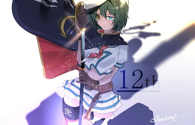 #艦これ12周年 先日のイラストの加筆版ですが、艦これ12周年おめでとうございます。嫁艦の木曾さんとは11年目になります。これからも、一緒に 