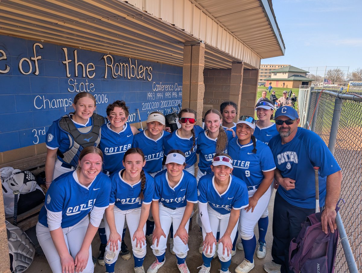 Home opener? Crushed it! Cotter softball brought the heat last night and came away with a big win! Way to go, Ramblers! 🥎 #CotterRamblers