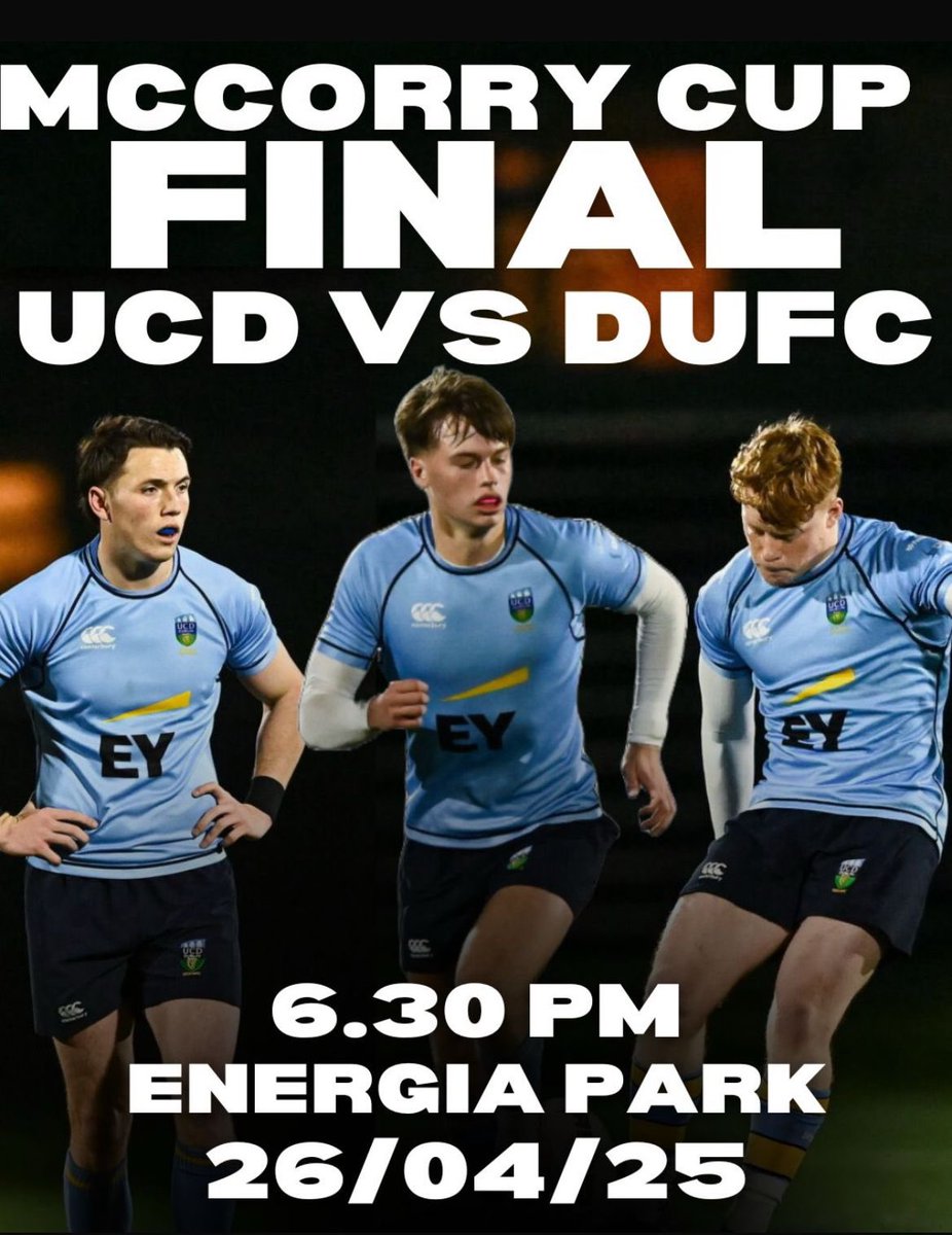 McCorry cup final week 🐝 🐝 

U20’s take on rivals @dufcrugby in the McCorry cup final in Donnybrook this weekend ⛽️

Great opportunity to grab some silverware in the last outing of the season🏆 

Get down to Donnybrook to support at 6:30pm on Saturday ☀️ 

#AdAstra #Collidge